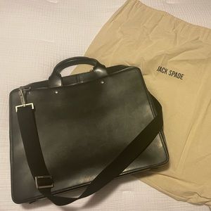 Like new Jack Space laptop bag in black leather
